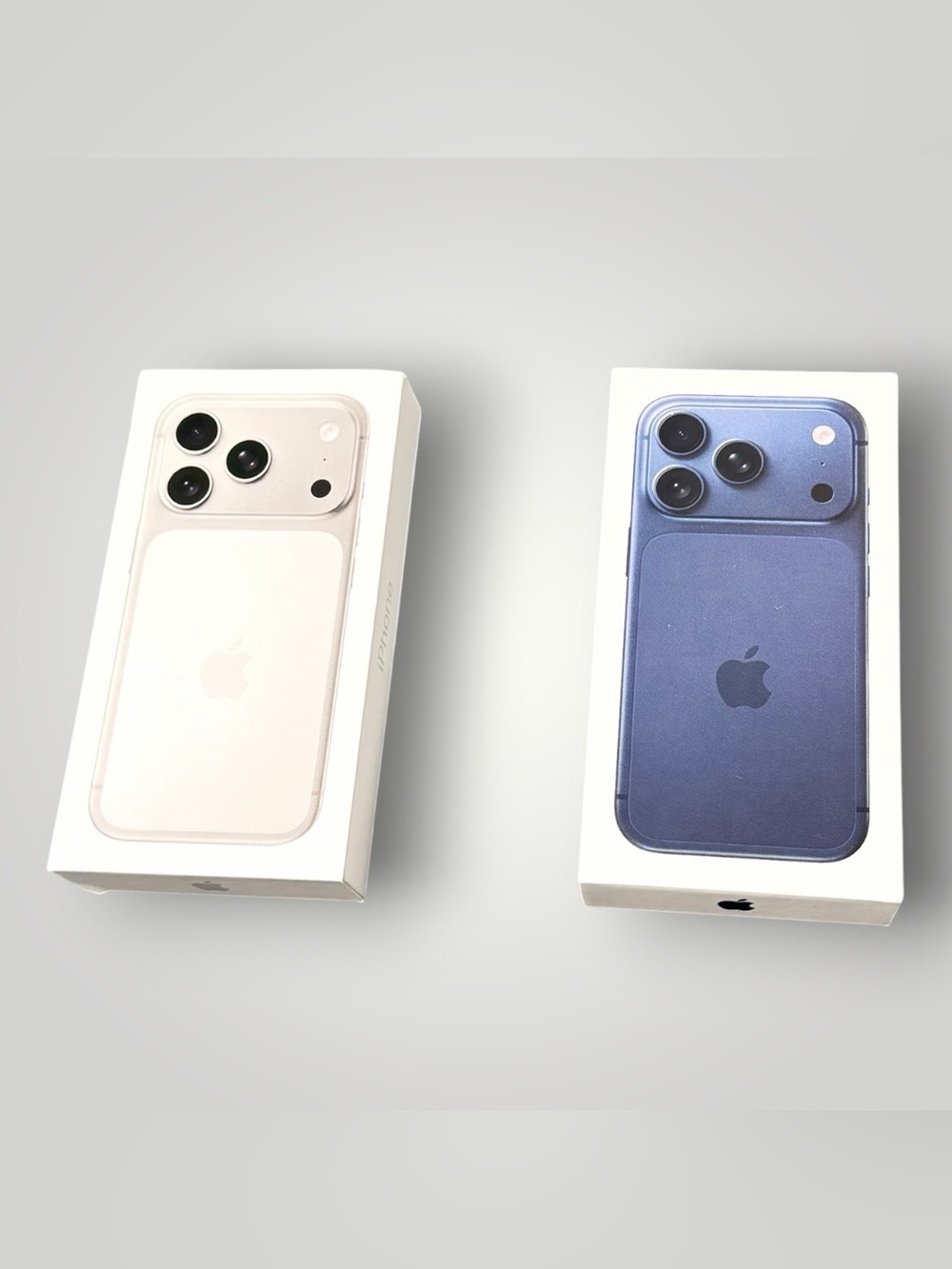 Lot/2 Boxes - Apple iPhone 17 Pro Silver & Deep Blue Boxes